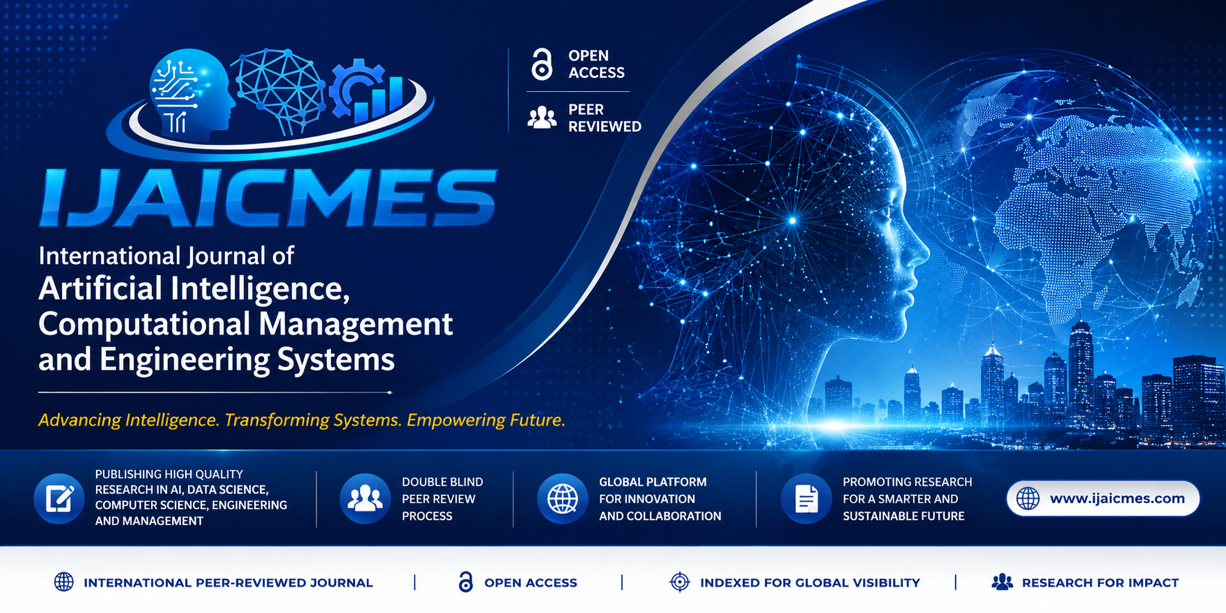 Artificial Intelligence and Computational Engineering themed header background for the IJAICMES journal website.